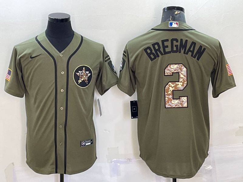 Men Houston Astros 2 Bregman salute green 2022 Nike MLB Jersey